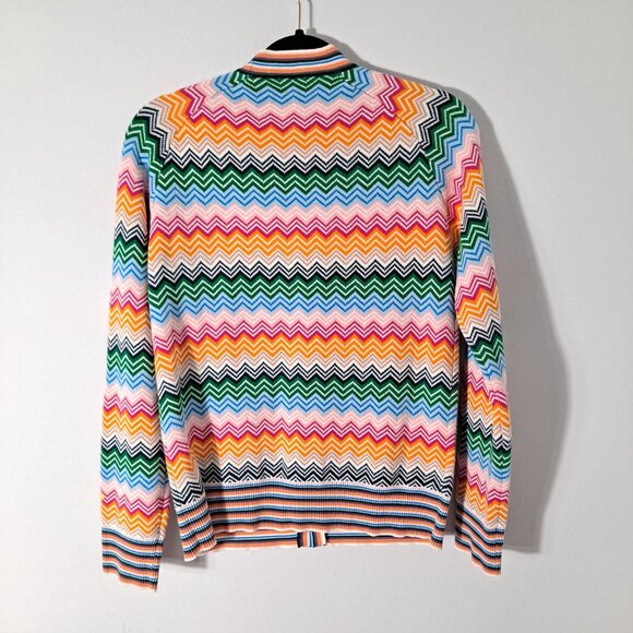 Kerri Rosenthal Colorful Zigzag Cardigan Pockets Bright - Picture 12 of 13